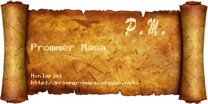Prommer Masa névjegykártya